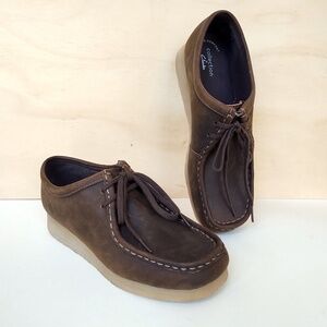 New Clarks Wallabee Padmora Brown Leather Loafers
